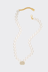 EYE DREAM PEARLS 15mm PEARL AND DIAMOND NECKLACE
