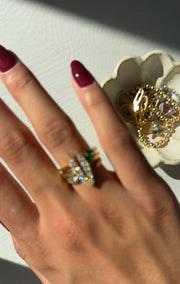 Dot Diamond Cuff Ring