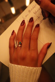 Dot Diamond Cuff Ring