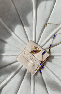 EVIL EYE CHARM in 18K Gold: Where the Lotus Meets the Eye