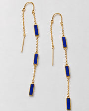 KAMAL BARS Threader Earrings in Lapis, 4:5 Meta post image