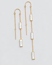 KAMAL BARS Threader Earrings in Mother of Pearl, 4:5 Meta post image