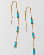KAMAL BARS Threader Earrings in Turquoise, 4:5 Meta post image
