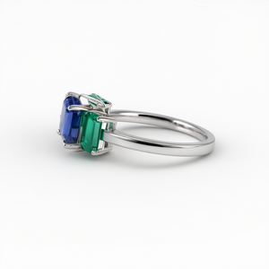 Transforming a 4ct Kashmir Sapphire, Emerald and Diamond Ring
