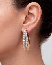 Lotus Diamond Drop + Lotus Ear Jacket Set