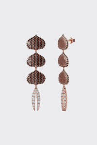TRIO Black Diamond Eye Adore + White Diamond Lotus Dangle Earrings
