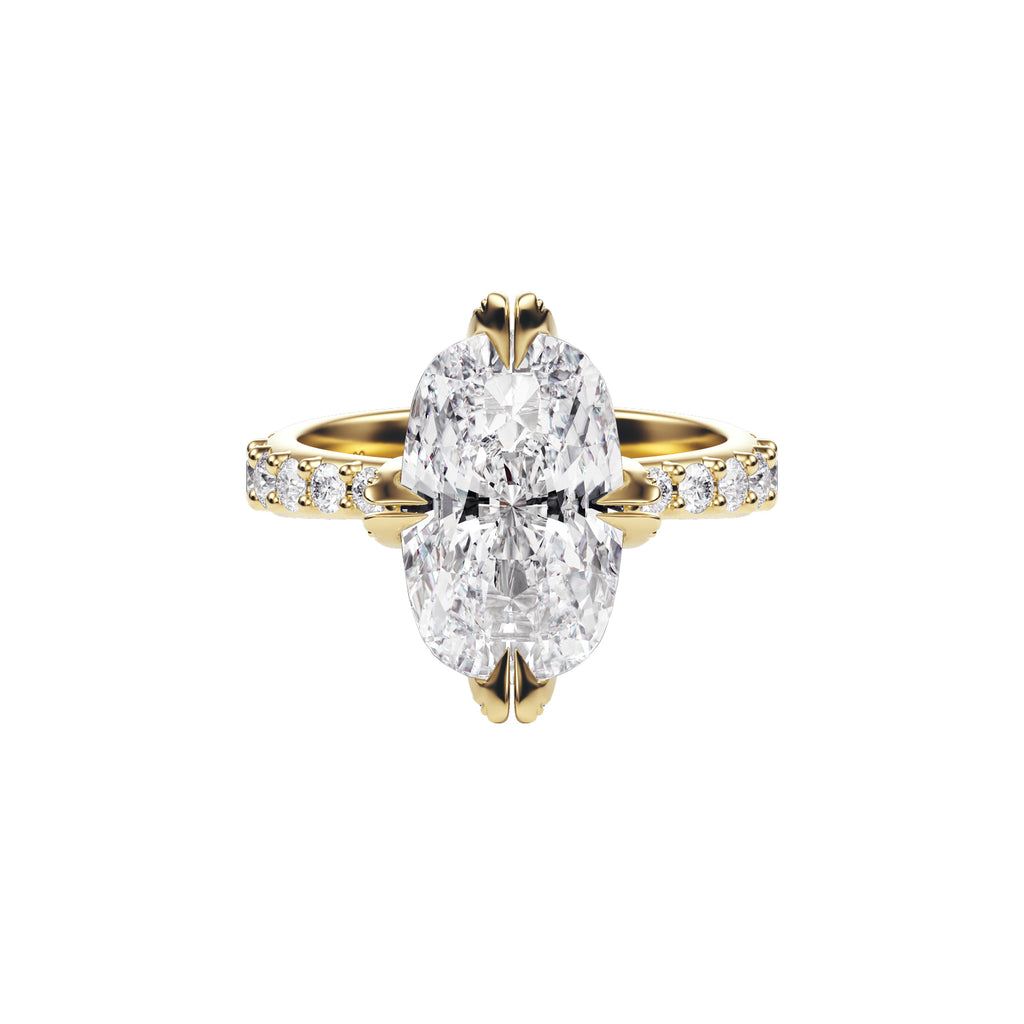 6.92 CARAT GIA Certified Elongated Cushion Lotus Diamond Ring: A Symbo ...