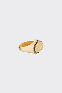 KAMAL 18K Eye Adore Uni Signet Ring White Diamond