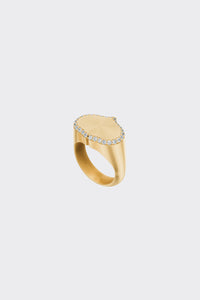 KAMAL 18K Eye Adore Uni Signet Ring White Diamond