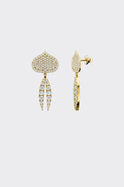 Eye Adore Lotus Diamond Dangle Earrings