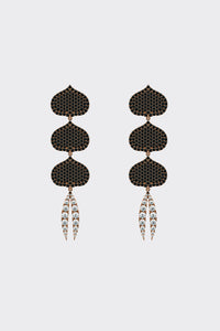 BLACK & WHITE DIAMOND LOTUS TRIO // EYE ADORE DANGLE EARRINGS