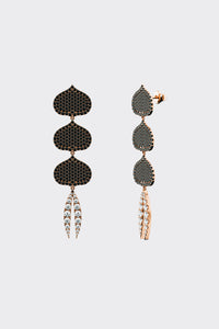 BLACK & WHITE DIAMOND LOTUS TRIO // EYE ADORE DANGLE EARRINGS