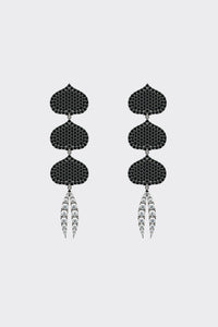 BLACK & WHITE DIAMOND LOTUS TRIO // EYE ADORE DANGLE EARRINGS