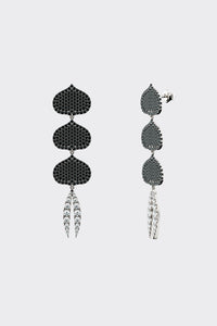 BLACK & WHITE DIAMOND LOTUS TRIO // EYE ADORE DANGLE EARRINGS