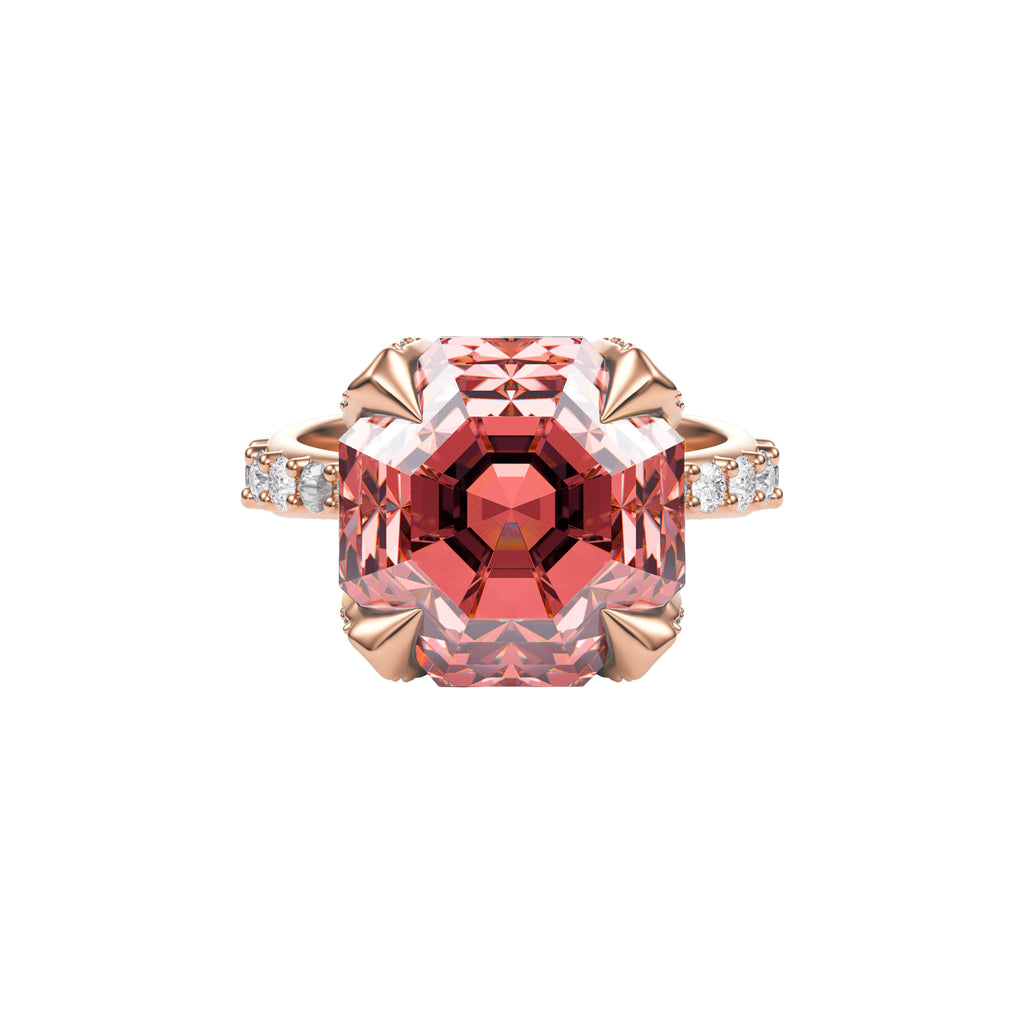 15.97 Carat Lotus Signature Setting Cocktail Ring with Padparascha Tou ...