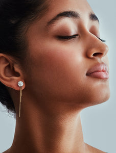 Simulated Diamond Chain Dangle Earring – Rivka Friedman Jewelry