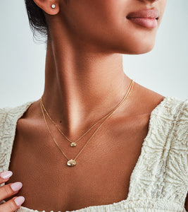 EYE ADORE 11mm GOLD AND DIAMOND MIDI NECKLACE